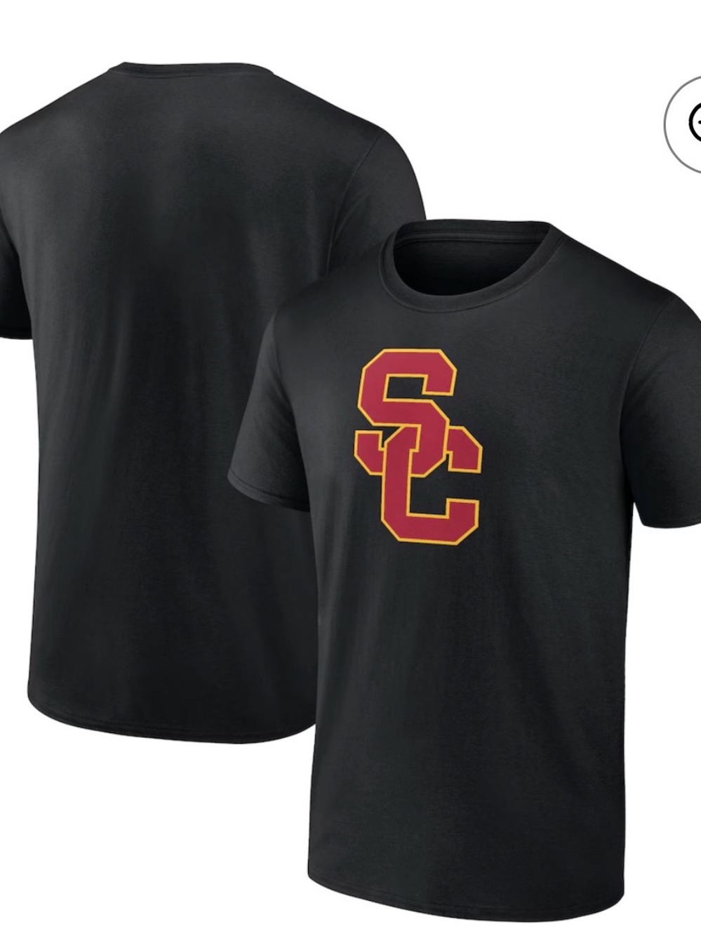 Fanatics Black Tee with Red and Gold SC Logo